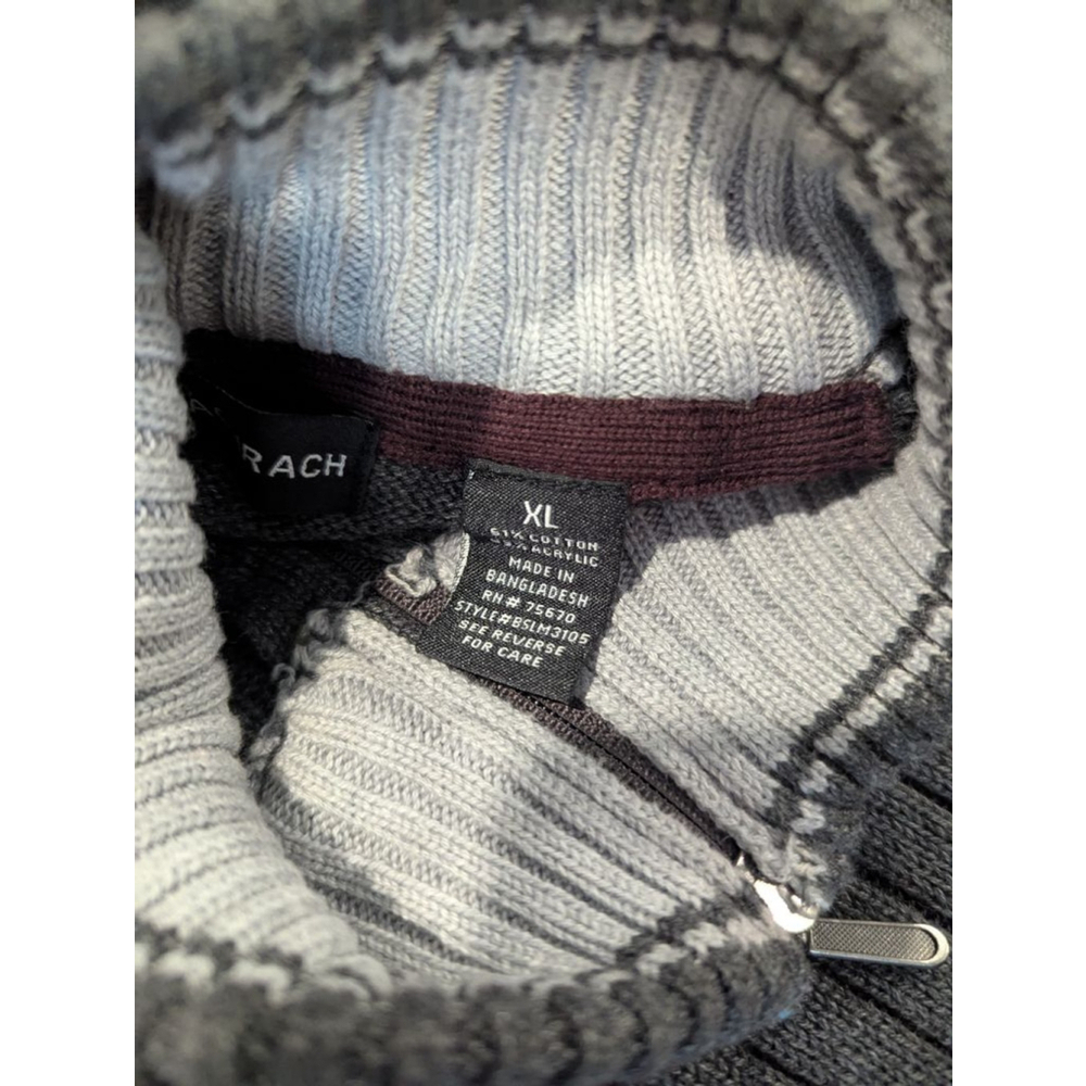EUC Bachrach Mens Charcoal Gray Zip Front Sweater XL - Picture 5 of 6